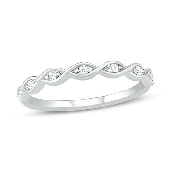 Now + Forever Diamond Anniversary Ring 1/15 ct tw Round-cut 10K White Gold