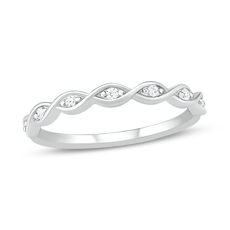Main Image 1 of Now + Forever Diamond Anniversary Ring 1/15 ct tw Round-cut 10K White Gold