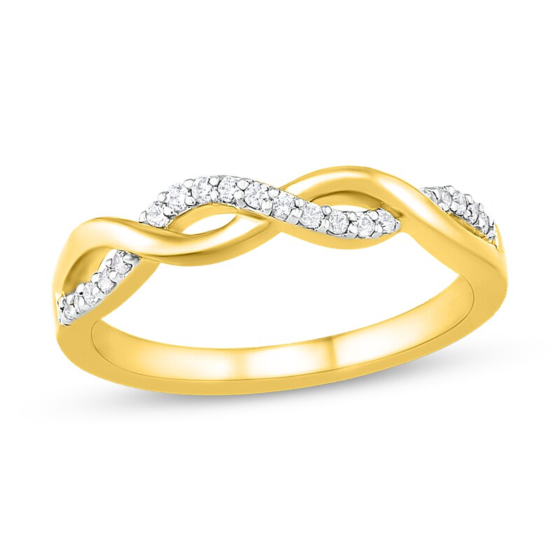 Main Image 1 of Now + Forever Diamond Anniversary Ring 1/8 ct tw Round-cut 10K Yellow Gold