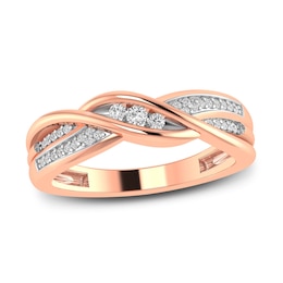 Now + Forever Diamond Anniversary Ring 1/6 ct tw Round-cut 10K Rose Gold