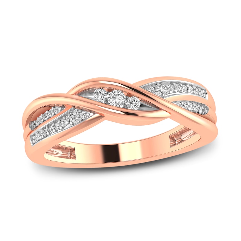Main Image 1 of Now + Forever Diamond Anniversary Ring 1/6 ct tw Round-cut 10K Rose Gold