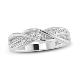 Now + Forever Diamond Anniversary Ring 1/6 ct tw Round-cut 10K White Gold