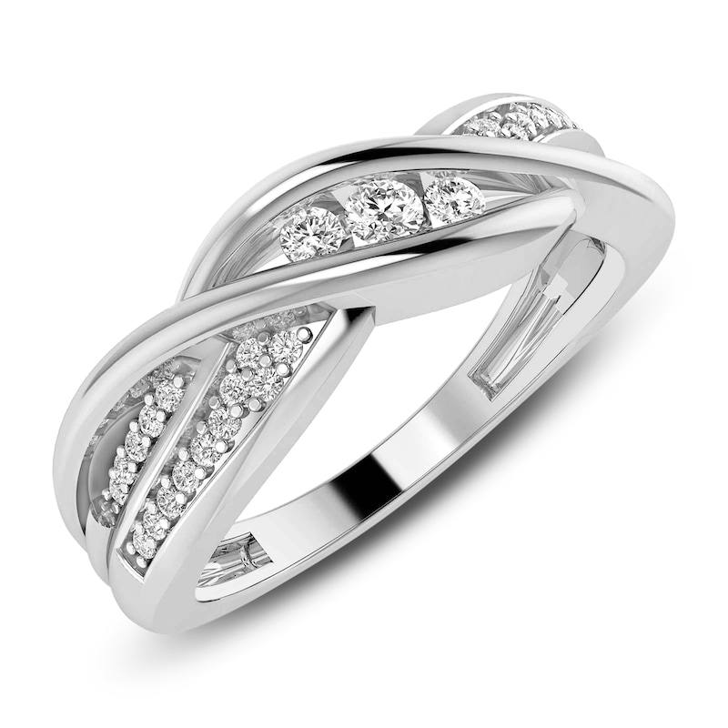 Diamond Anniversary Ring 1/6 ct tw Round-cut 10K White Gold