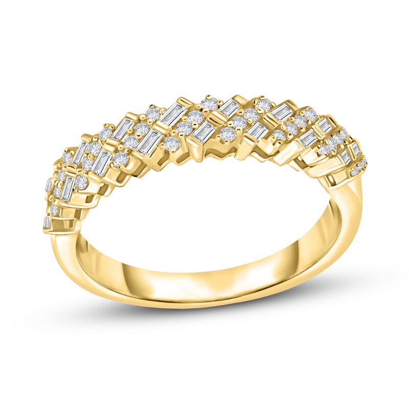 Diamond Anniversary Band 1/3 ct tw Baguette/Round-Cut 10K Rose Gold