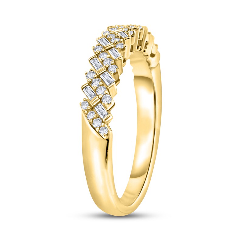 Diamond Anniversary Band 1/3 ct tw Baguette/Round-Cut 10K Rose Gold
