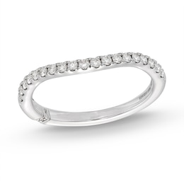 Monique Lhuillier Bliss Diamond Contour Wedding Band 1/4 ct tw Round-cut 18K White Gold