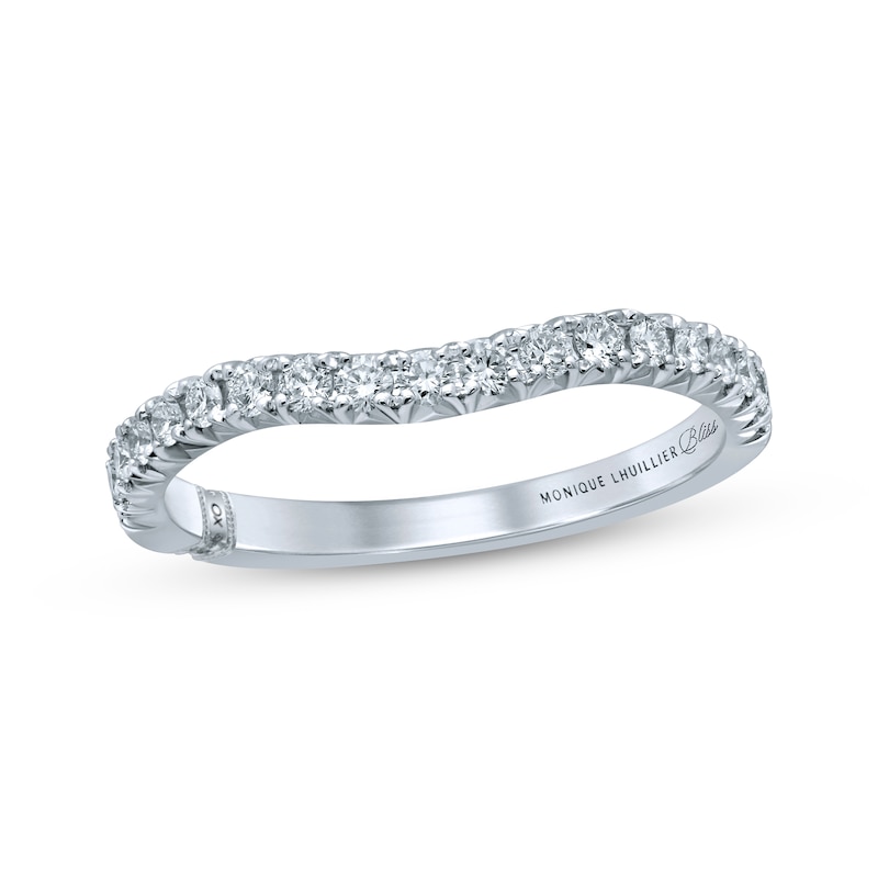 Monique Lhuillier Bliss Diamond Contour Wedding Band 1/3 ct tw Round-cut 18K White Gold