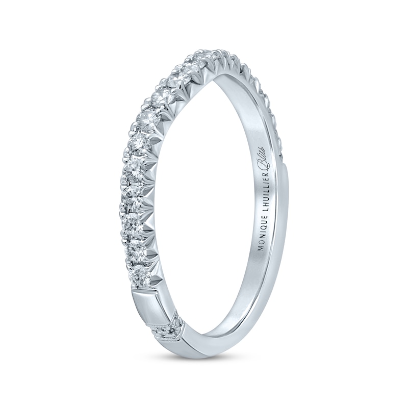 Monique Lhuillier Bliss Diamond Contour Wedding Band 1/3 ct tw Round-cut 18K White Gold