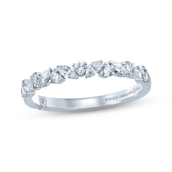 Monique Lhuillier Bliss Diamond Wedding Band 1/2 ct tw Marquise & Round-cut 18K White Gold