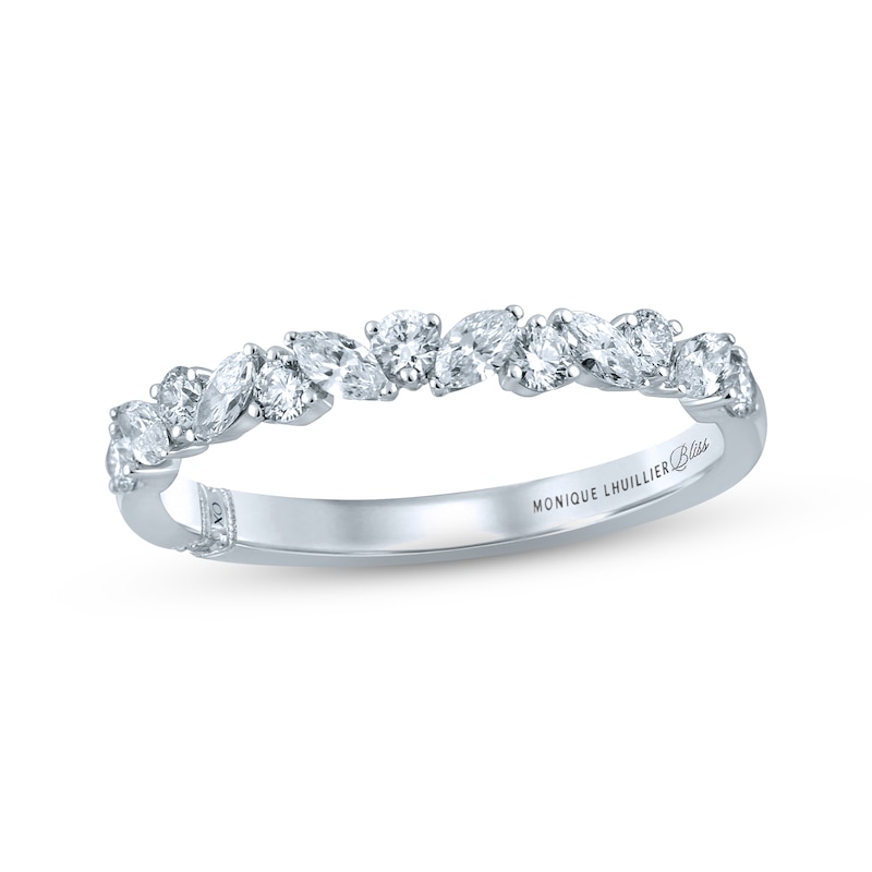 Monique Lhuillier Bliss Diamond Wedding Band 1/2 ct tw Marquise & Round-cut 18K White Gold with 360
