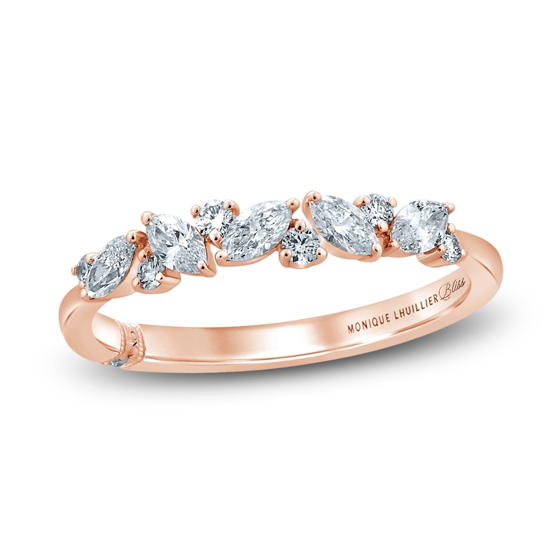 Monique Lhuillier Bliss Diamond Anniversary Band 1/2 ct tw Round & Marquise-cut 18K Rose Gold with 360