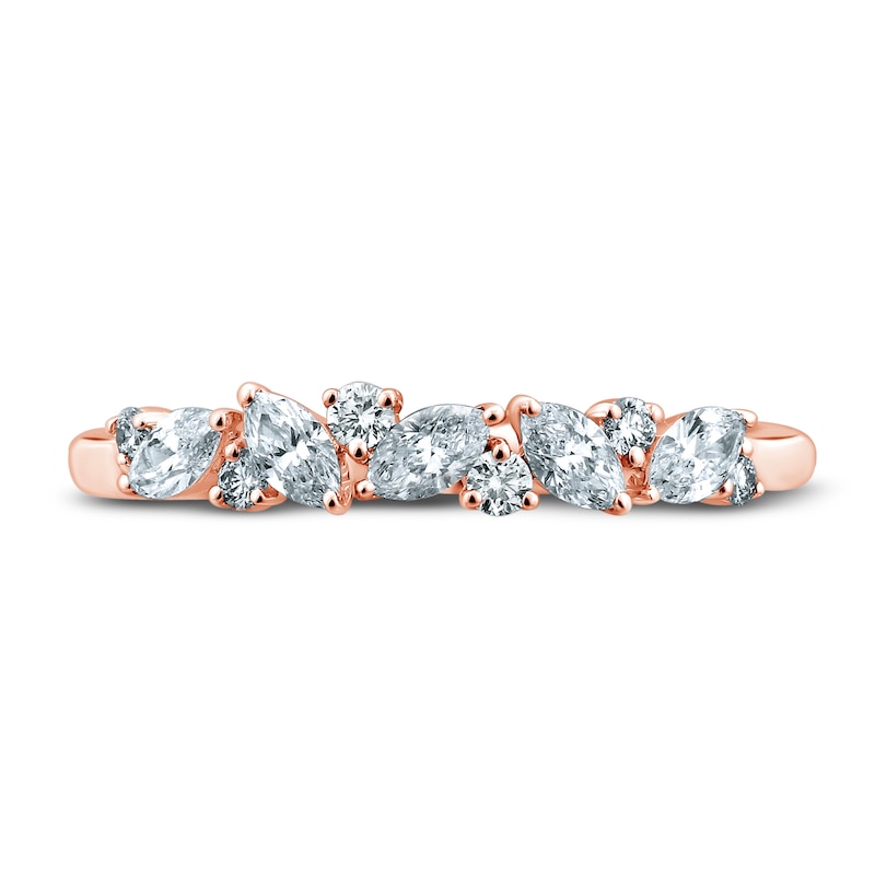 Monique Lhuillier Bliss Diamond Anniversary Band 1/2 ct tw Round & Marquise-cut 18K Rose Gold