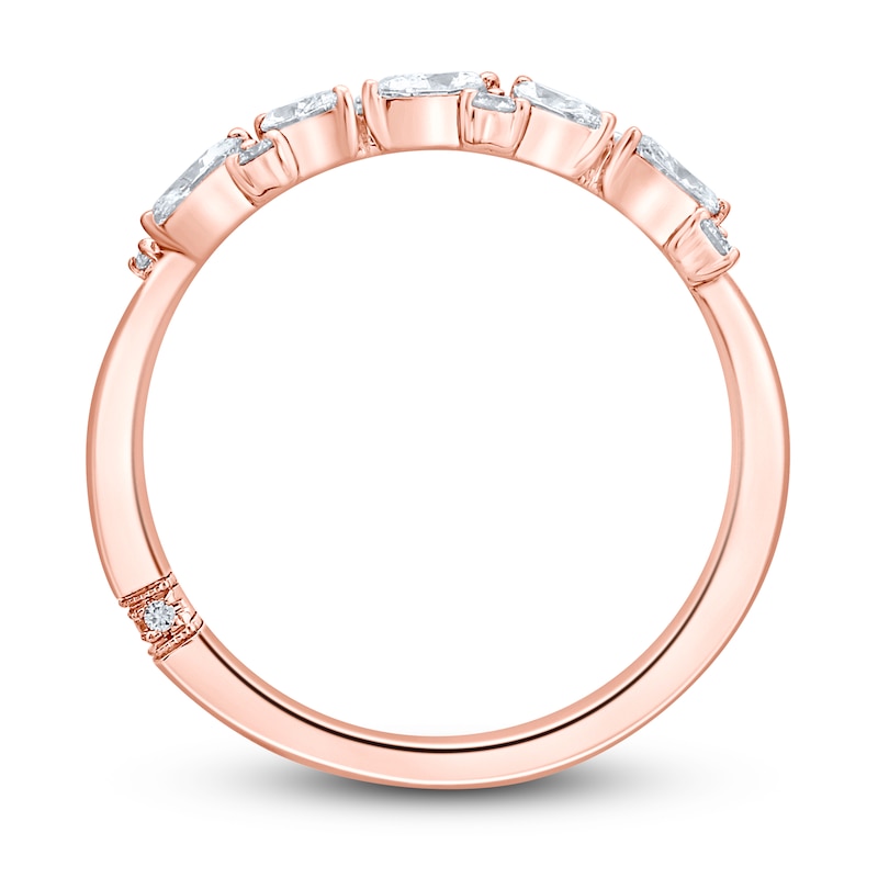 Monique Lhuillier Bliss Diamond Anniversary Band 1/2 ct tw Round & Marquise-cut 18K Rose Gold