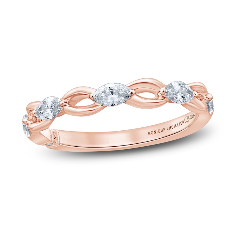 Main Image 1 of Monique Lhuillier Bliss Diamond Anniversary Band 1/2 ct tw Marquise & Round-cut 18K Rose Gold