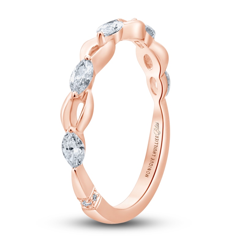 Main Image 2 of Monique Lhuillier Bliss Diamond Anniversary Band 1/2 ct tw Marquise & Round-cut 18K Rose Gold