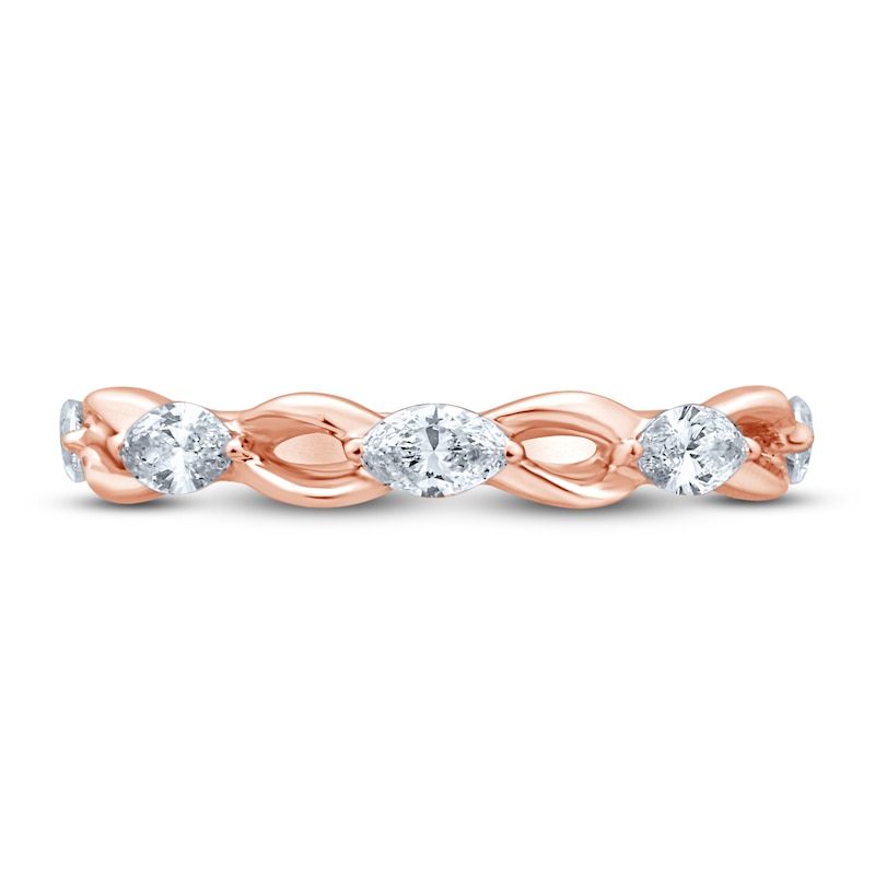 Main Image 3 of Monique Lhuillier Bliss Diamond Anniversary Band 1/2 ct tw Marquise & Round-cut 18K Rose Gold