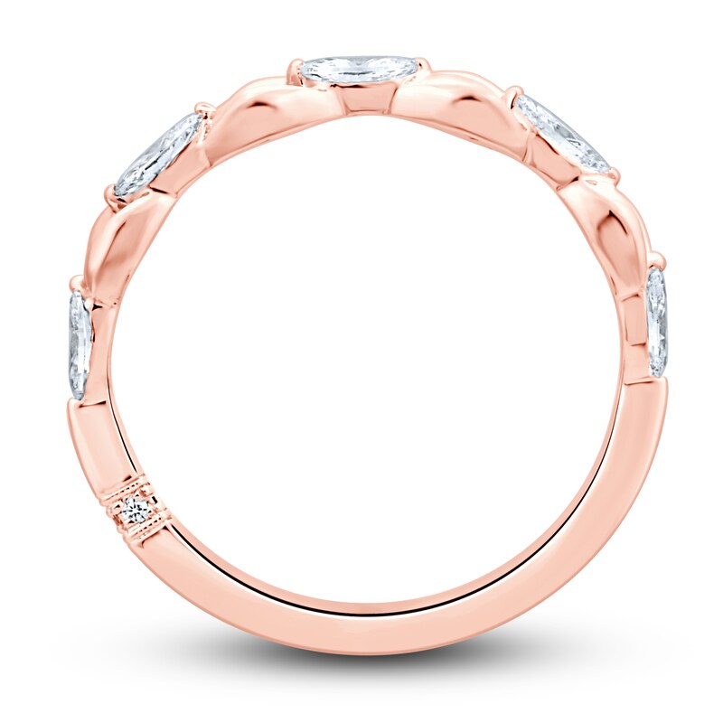 Main Image 4 of Monique Lhuillier Bliss Diamond Anniversary Band 1/2 ct tw Marquise & Round-cut 18K Rose Gold
