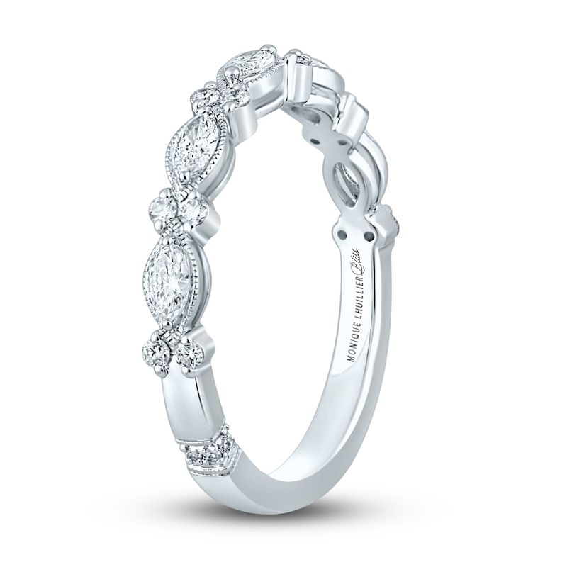 Monique Lhuillier Bliss Diamond Anniversary Band 1/2 ct tw Marquise & Round-cut 18K White Gold