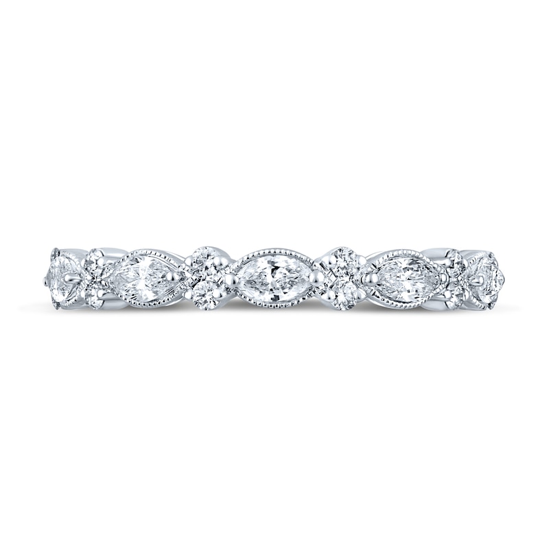 Main Image 3 of Monique Lhuillier Bliss Diamond Anniversary Band 1/2 ct tw Marquise & Round-cut 18K White Gold