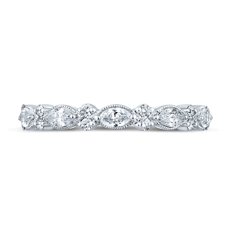 Monique Lhuillier Bliss Diamond Anniversary Band 1/2 ct tw Marquise & Round-cut 18K White Gold