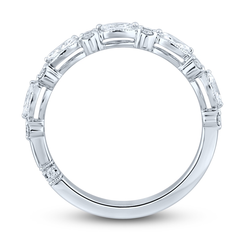 Monique Lhuillier Bliss Diamond Anniversary Band 1/2 ct tw Marquise & Round-cut 18K White Gold