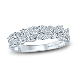 Monique Lhuillier Bliss Diamond Anniversary Band 1 ct tw Round & Marquise-cut 18K White Gold