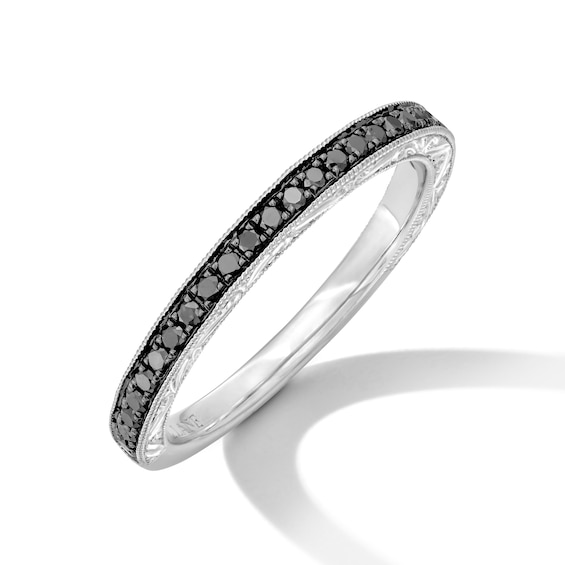 Neil Lane Black Diamond Anniversary Ring 1/3 ct tw Round-cut 14K White Gold