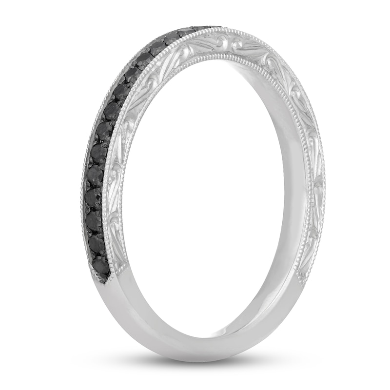 Main Image 2 of Neil Lane Black Diamond Anniversary Ring 1/3 ct tw Round-cut 14K White Gold
