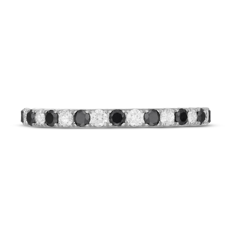 Main Image 3 of Neil Lane Black & White Diamond Anniversary Ring 1/2 ct tw Round-cut 14K White Gold