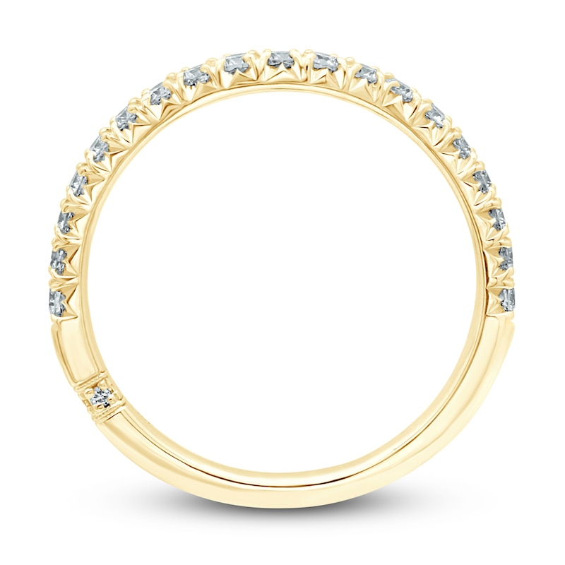 Main Image 4 of Monique Lhuillier Bliss Diamond Contour Wedding Band 1/3 ct tw Round-cut 18K Yellow Gold