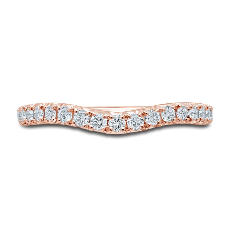 Main Image 3 of Monique Lhuillier Bliss Diamond Contour Wedding Band 1/3 ct tw Round-cut 18K Rose Gold