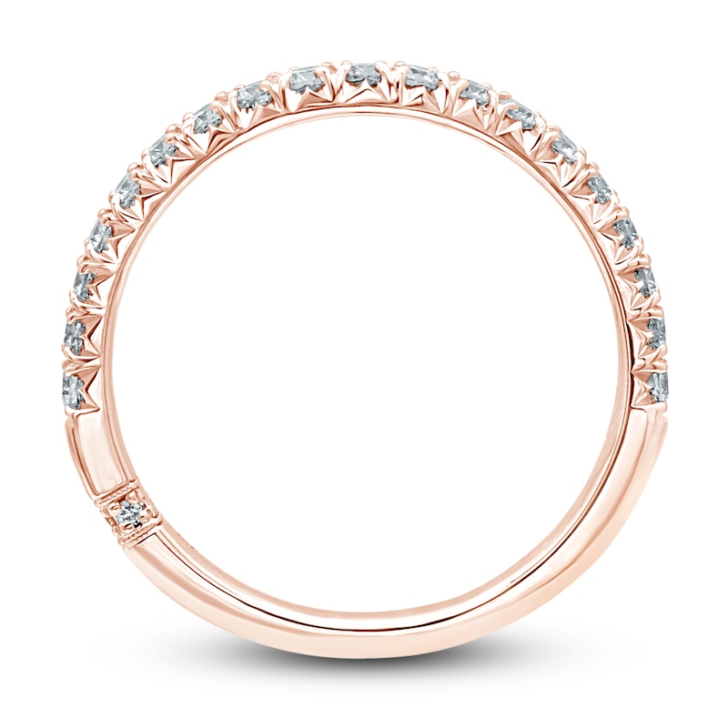 Main Image 4 of Monique Lhuillier Bliss Diamond Contour Wedding Band 1/3 ct tw Round-cut 18K Rose Gold