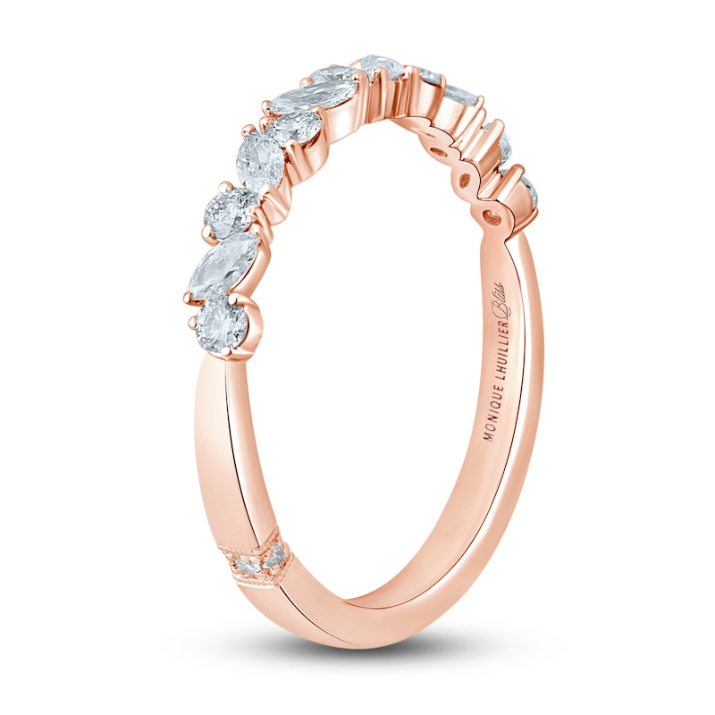 Main Image 2 of Monique Lhuillier Bliss Diamond Wedding Band 1/2 ct tw Marquise & Round-cut 18K Rose Gold