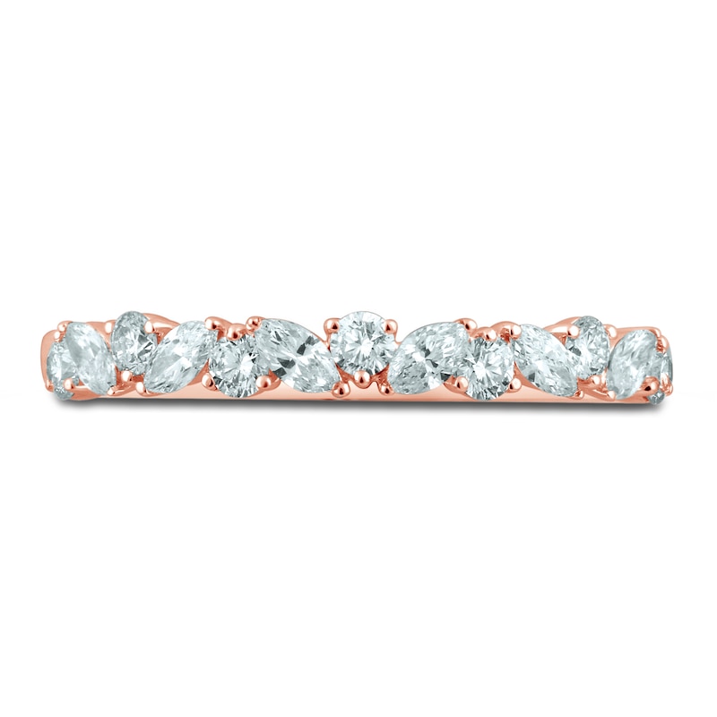 Main Image 3 of Monique Lhuillier Bliss Diamond Wedding Band 1/2 ct tw Marquise & Round-cut 18K Rose Gold
