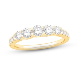 Diamond Anniversary Ring 1/2 ct tw Round-cut 10K Yellow Gold