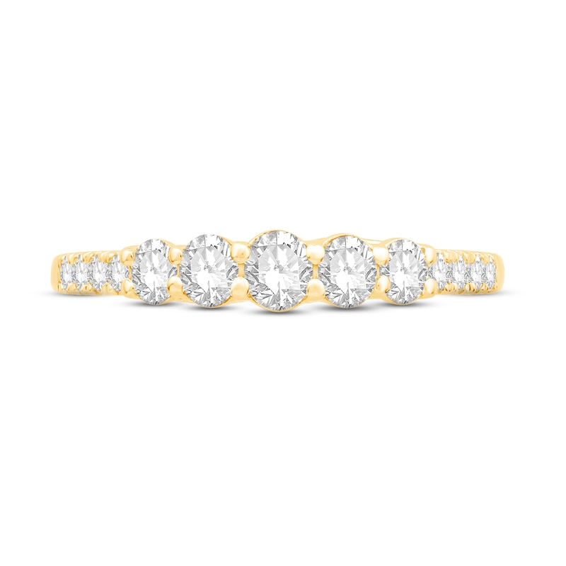 Main Image 3 of Diamond Anniversary Ring 1/2 ct tw Round-cut 10K Yellow Gold