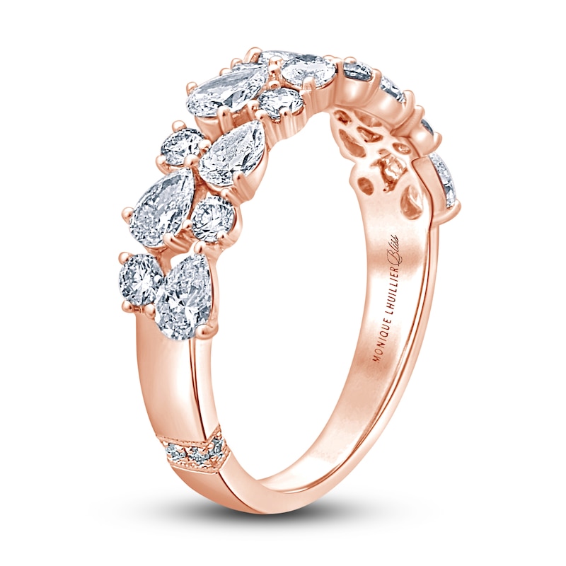 Main Image 2 of Monique Lhuillier Bliss Diamond Wedding Band 1-1/4 ct tw Pear & Round-cut 18K Rose Gold