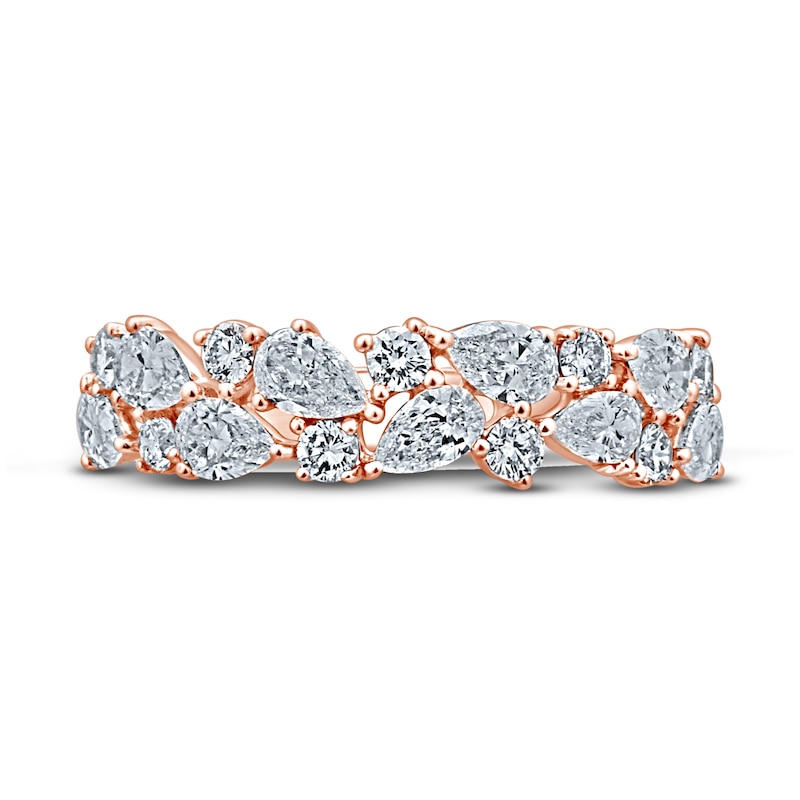 Main Image 3 of Monique Lhuillier Bliss Diamond Wedding Band 1-1/4 ct tw Pear & Round-cut 18K Rose Gold