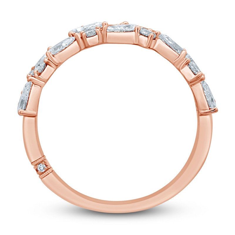 Main Image 4 of Monique Lhuillier Bliss Diamond Wedding Band 1-1/4 ct tw Pear & Round-cut 18K Rose Gold