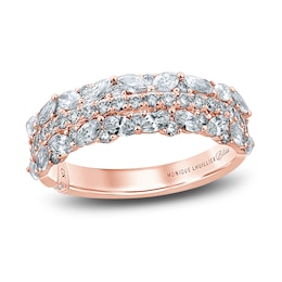 Monique Lhuillier Bliss Diamond Wedding Band 1-1/4 ct tw Round & Marquise-cut 18K Rose Gold