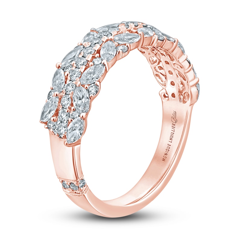 Main Image 2 of Monique Lhuillier Bliss Diamond Wedding Band 1-1/4 ct tw Round & Marquise-cut 18K Rose Gold