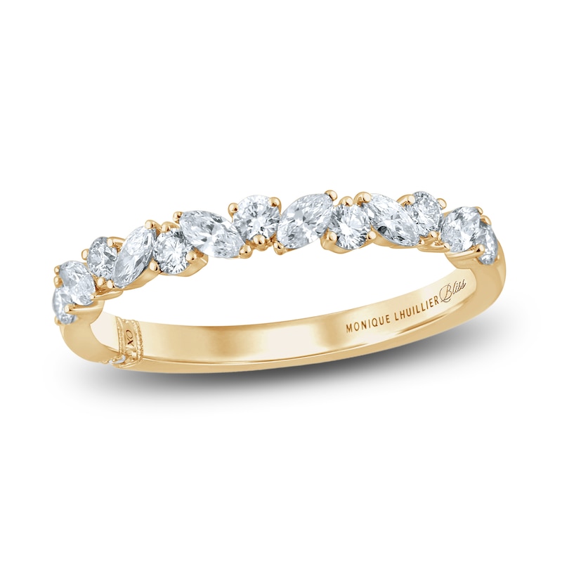 Main Image 1 of Monique Lhuillier Bliss Diamond Wedding Band 1/2 ct tw Marquise & Round-cut 18K Yellow Gold