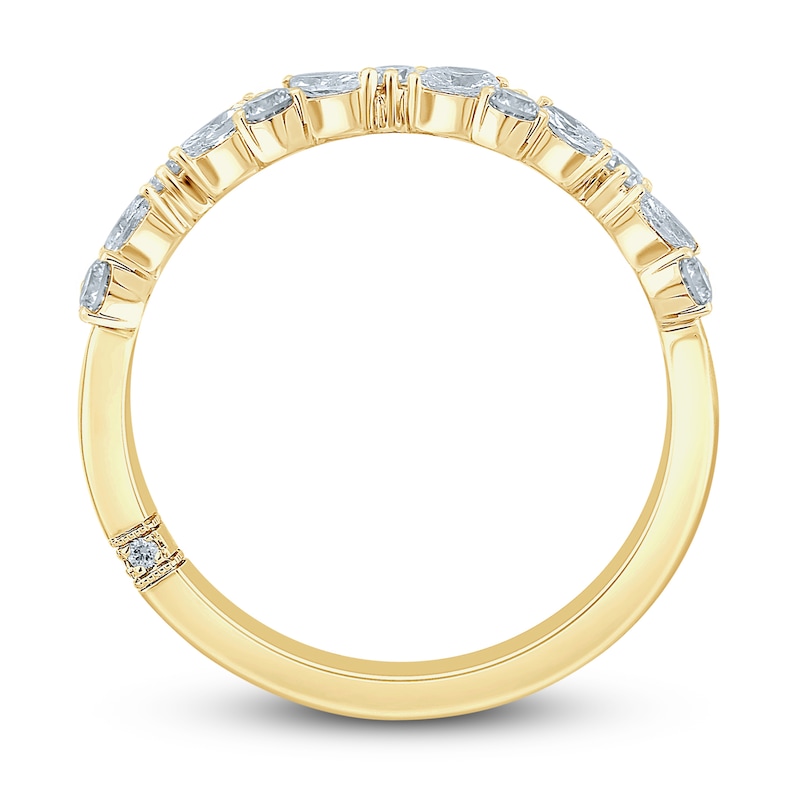 Monique Lhuillier Bliss Diamond Wedding Band 1/2 ct tw Marquise & Round-cut 18K Yellow Gold