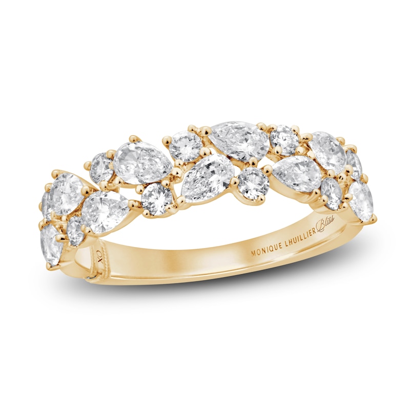 Monique Lhuillier Bliss Diamond Anniversary Band 1-1/4 ct tw Round & Pear-shaped 18K Yellow Gold