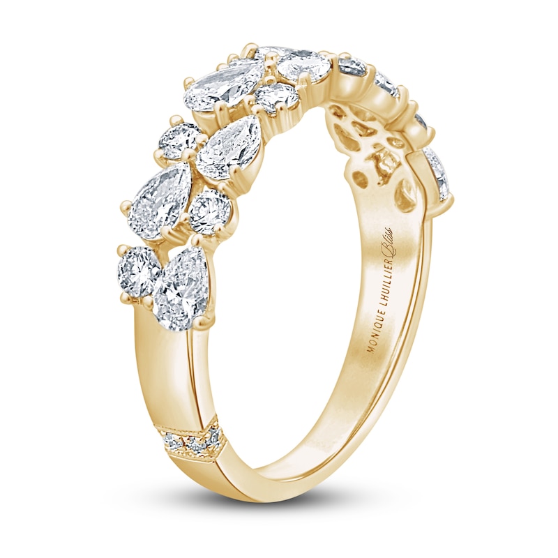 Monique Lhuillier Bliss Diamond Anniversary Band 1-1/4 ct tw Round & Pear-shaped 18K Yellow Gold