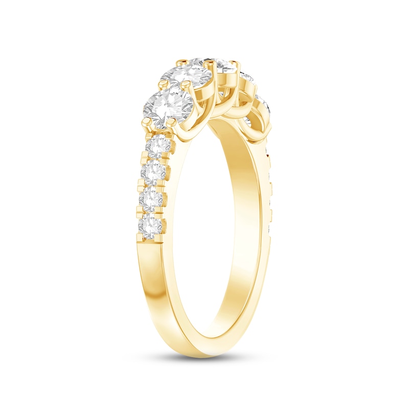 Diamond Anniversary Ring 1-1/2 ct tw Round-cut 10K Yellow Gold