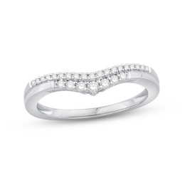 Now + Forever Diamond Contour Anniversary Ring 1/5 ct tw Round-cut 10K White Gold