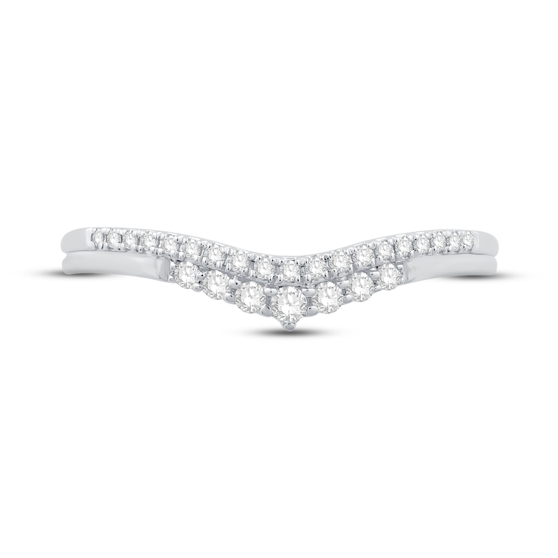 Main Image 3 of Now + Forever Diamond Contour Anniversary Ring 1/5 ct tw Round-cut 10K White Gold