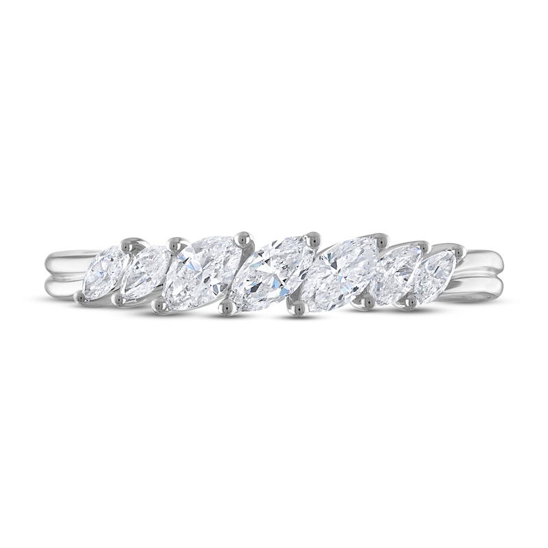 Diamond Anniversary Ring 1/2 ct tw Marquise-cut 14K White Gold