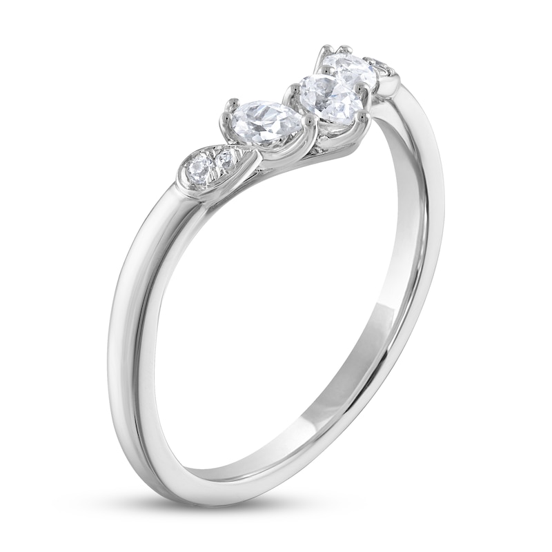 Main Image 2 of Now + Forever Diamond Contour Anniversary Ring 1/4 ct tw Pear & Round-cut 14K White Gold